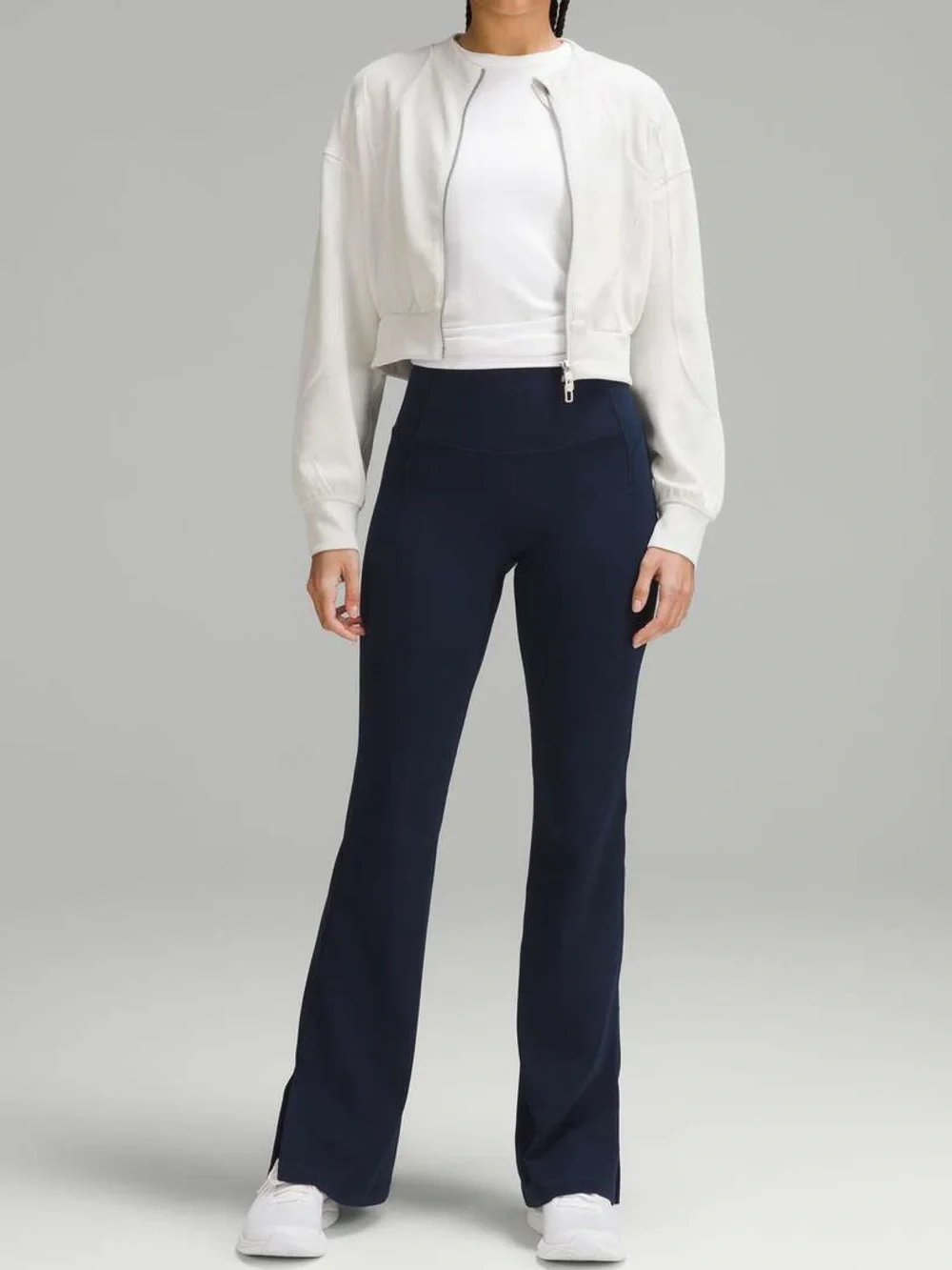 Lululemon Ribbed Softstreme Cropped Jacket Bone White Cream Size 2 Coat